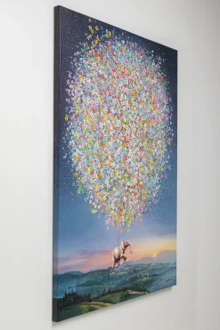 Obraz Kolorowy Latający Słoń I Kwiaty 120x160 Cm