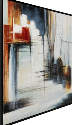 Obraz Kolorowy Ręcznie Malowany Motyw Abstrakcyjny 100x100 Cm