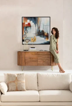 Obraz Kolorowy Ręcznie Malowany Motyw Abstrakcyjny 100x100 Cm