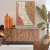 Obraz 3-kolorowy Twarze Abstrakcyjne Rama W Kolorze Naturalnym 90x120 Cm