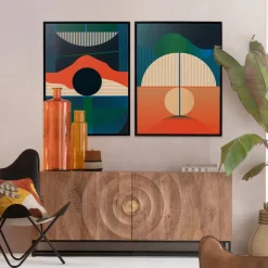 Obraz Kolorowy Wschód Słońca Rama Czarna 75x100 Cm