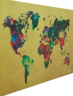Obraz Metallic Colourful Map 150x100 Cm Kolorowy