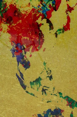 Obraz Metallic Colourful Map 150x100 Cm Kolorowy