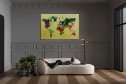 Obraz Metallic Colourful Map 150x100 Cm Kolorowy