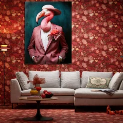 Obraz Szklany Duży 120x160 Cm Motyw Zwierzęcy Flaming