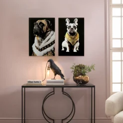 Obraz Szklany Kolorowy Król Mops 40x60 Cm
