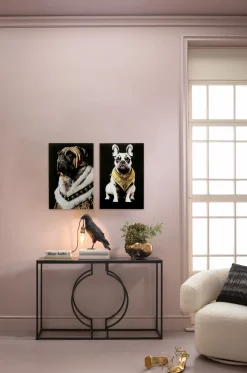 Obraz Szklany Kolorowy Król Mops 40x60 Cm