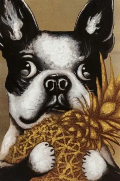 Obraz Touched Dog With Pineapple 80x80 Cm