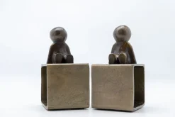 Podpórki Na Książki Little Males 2 El. 21x19 Cm Aluminium Brązowe