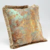 Poduszka Dekoracyjna Loft Z Frędzlami 45x45 Cm Brązowo-zielona