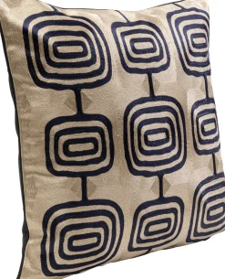 Poduszka Dekoracyjna Nowoczesna Z Czarnymi Wzorami 50x50 Cm