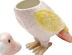 Pojemnik Dekoracyjny Ceramiczny Kolorowa Papuga 21x23 Cm