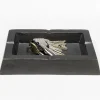Popielniczka Prostokątna Z Aluminium Ciemnoszara 18x13 Cm