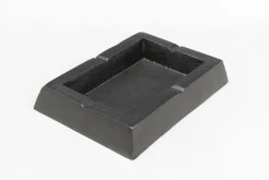 Popielniczka Prostokątna Z Aluminium Ciemnoszara 18x13 Cm