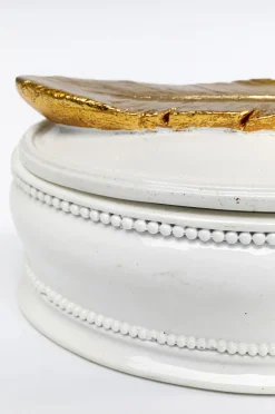 Pudełko Na Biżuterię Ava 13x9 Cm Biało-złote