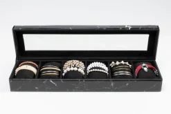 Pudełko Na Biżuterię Czarne Glamour 50x12 Cm
