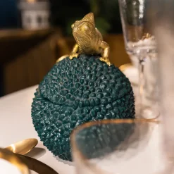 Pudełko Na Biżuterię Lub Kosmetyki Chameleon 20 Cm Zielono-złote