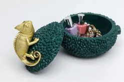 Pudełko Na Biżuterię Lub Kosmetyki Chameleon 20 Cm Zielono-złote