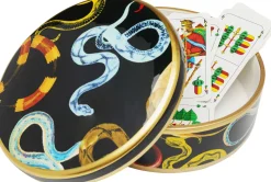 Pudełko Na Biżuterię Z Porcelany Motyw Węży Ø19x9 Cm