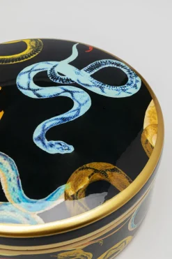 Pudełko Na Biżuterię Z Porcelany Motyw Węży Ø19x9 Cm
