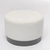 Pufa Kremowa Boucle Okrągła Podstawa Szara Ø55x35 Cm
