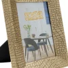 Ramka Na Zdjęcia Złota Wzór Skóra Krokodyla 20x25 Cm