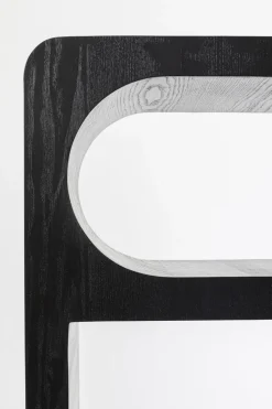 Regał Do Salonu Czarny Fornirowany Podstawa Drewno Mango 90x180 Cm