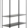 Regał Loft Stal Czarna I Szkło Transparentne 90x200 Cm