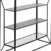 Regał Loft Stal Czarna I Szkło Transparentne 90x90 Cm