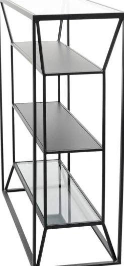 Regał Loft Stal Czarna I Szkło Transparentne 90x90 Cm