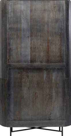 Regał Z Drewna Mango Ciemnoszary Ze Stalowymi Czarnymi Nogami 100x190 Cm