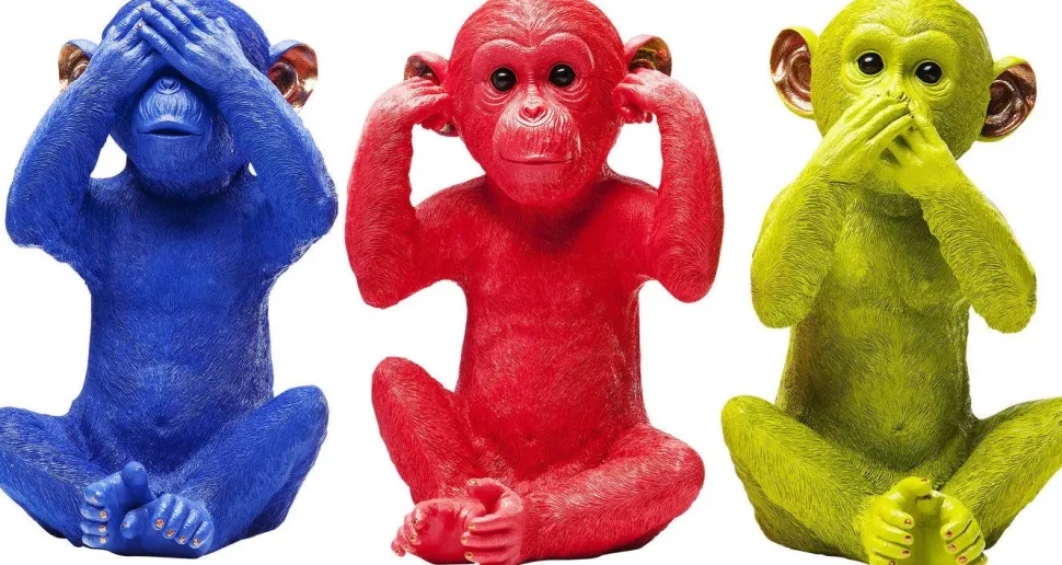Skarbonka Monkey Mizaru 24x35 Cm Niebieska