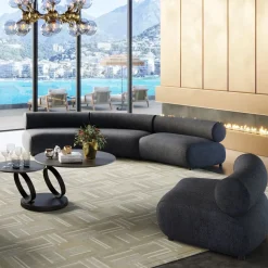 Sofa - Moduł Zaokrąglony Tapicerka Szaroniebieska 145 Cm