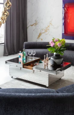 Sofa - Moduł Zaokrąglony Tapicerka Szaroniebieska 145 Cm