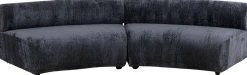 Sofa - Moduł Zaokrąglony Tapicerka Szaroniebieska 145 Cm