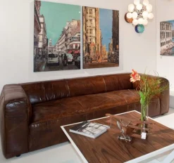 Sofa Cubetto 259x67 Cm Brązowa