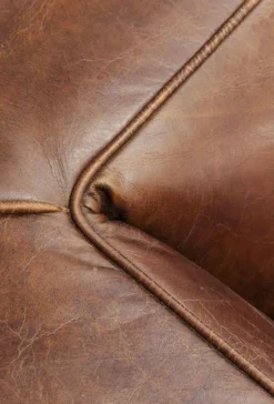 Sofa Cubetto 220x67 Cm Brązowa Skóra Naturalna