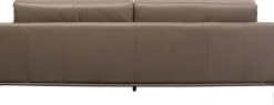 Sofa Ekskluzywna 2-osobowa Skórzana Pikowana Szara 225 Cm