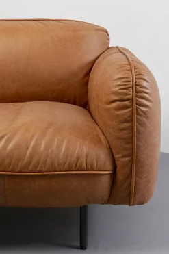 Sofa Ekskluzywna 2-osobowa Skórzana Jasnobrązowa 228 Cm