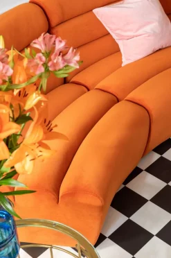 Sofa Element Wave 83x109 Cm Pomarańczowa