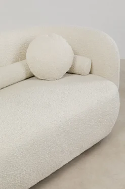 Sofa Kremowa 3-osobowa Tkanina Boucle 225 Cm