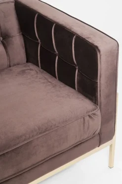Sofa Loft 226x70 Cm Brązowa
