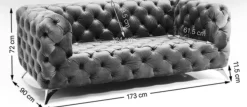 Sofa Look Royal 180x77 Cm Niebieska