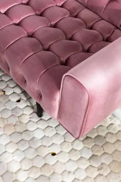 Sofa Milchbar 223x83 Cm Welwetowy Róż