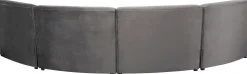 Sofa Modułowa 1 Element Zaokrąglona Welurowa Szara 109 Cm