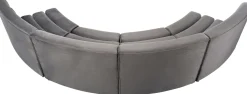 Sofa Modułowa 1 Element Zaokrąglona Welurowa Szara 109 Cm