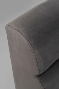 Sofa Modułowa 1 Element Zaokrąglona Welurowa Szara 109 Cm