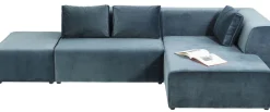 Sofa Modułowa Infinity Velvet Ocean 306x182 Cm Niebieska Prawa