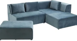 Sofa Modułowa Infinity Velvet Ocean 306x182 Cm Niebieska Prawa