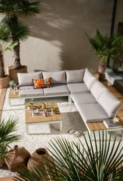 Sofa Ogrodowa Ze Stolikiem Holiday White 242x242 Cm